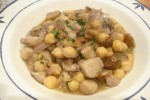 Garbanzos, panceta y setas